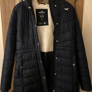 Navy blue hollister coat size S